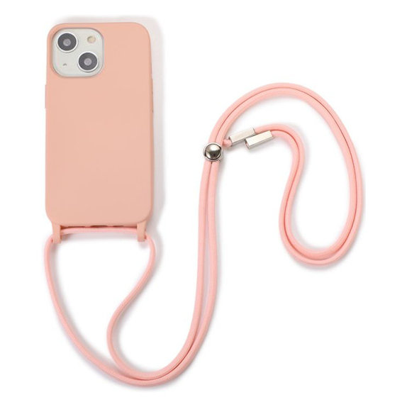 FixPremium - Silicon Caz cu String pentru iPhone 14 Plus, roz