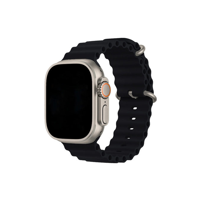 FixPremium - Curea Ocean Loop pentru Apple Watch (42, 44, 45 & 49mm), negru
