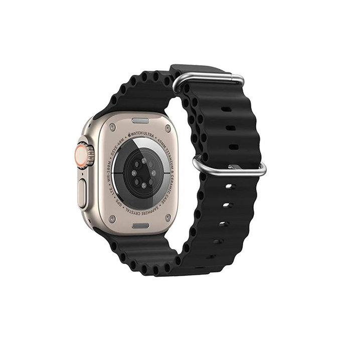 FixPremium - Curea Ocean Loop pentru Apple Watch (38, 40 & 41mm), negru