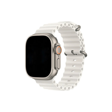 FixPremium - Curea Ocean Loop pentru Apple Watch (42, 44, 45 & 49mm), alb