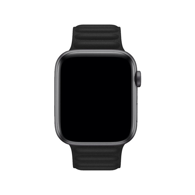 FixPremium - Curea Leather Loop TPU pentru Apple Watch (42, 44, 45 & 49mm), negru