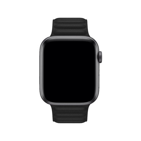 FixPremium - Curea Leather Loop TPU pentru Apple Watch (38, 40 & 41mm), negru
