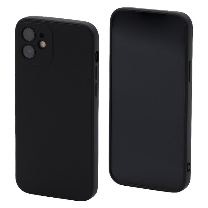 FixPremium - Caz Rubber pentru iPhone 12 & 12 Pro, negru