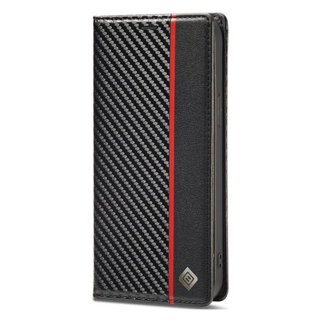 FixPremium - Caz Carbon Wallet pentru iPhone 14 Pro Max, negru
