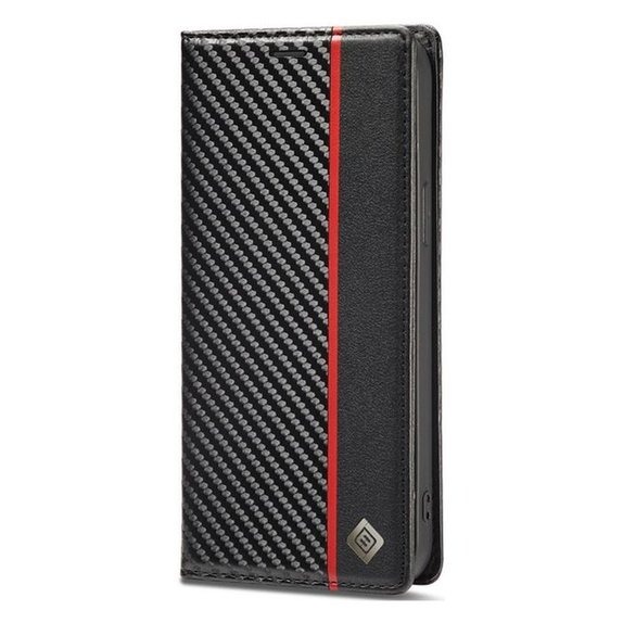 FixPremium - Caz Carbon Wallet pentru Xiaomi Redmi Note 12 5G, negru