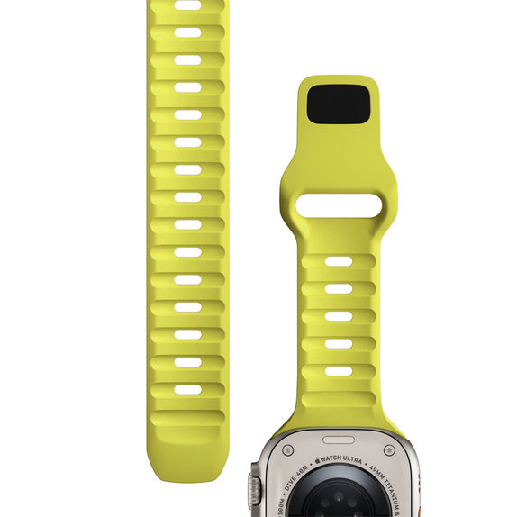 FixPremium - Curea Sport Silicone pentru Apple Watch (42, 44, 45 & 49mm), tartrazine