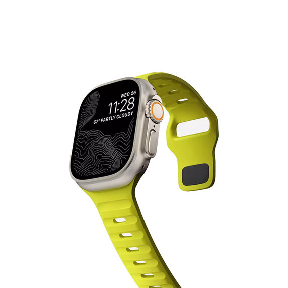 FixPremium - Curea Sport Silicone pentru Apple Watch (42, 44, 45 & 49mm), tartrazine