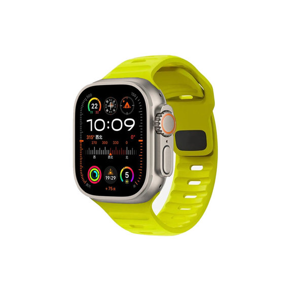 FixPremium - Curea Sport Silicone pentru Apple Watch (42, 44, 45 & 49mm), tartrazine