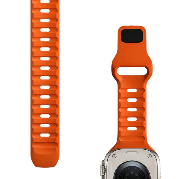 FixPremium - Curea Sport Silicone pentru Apple Watch (42, 44, 45 & 49mm), portocale