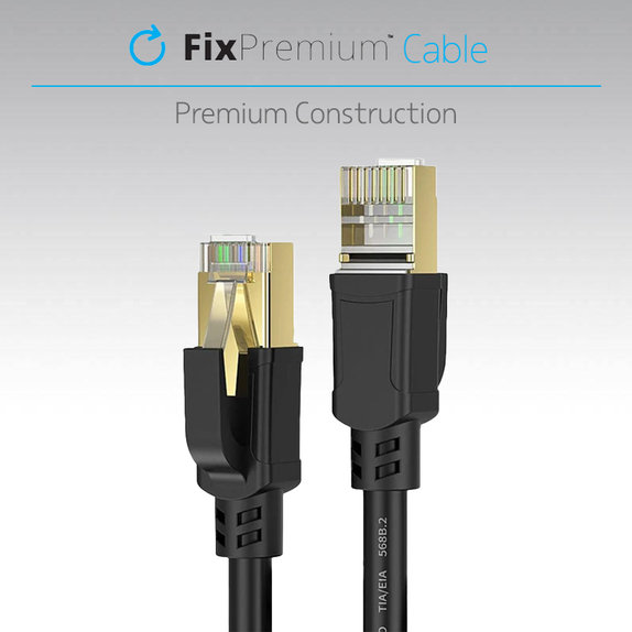 FixPremium - Cablu Ethernet - RJ45 / RJ45 (1m), negru