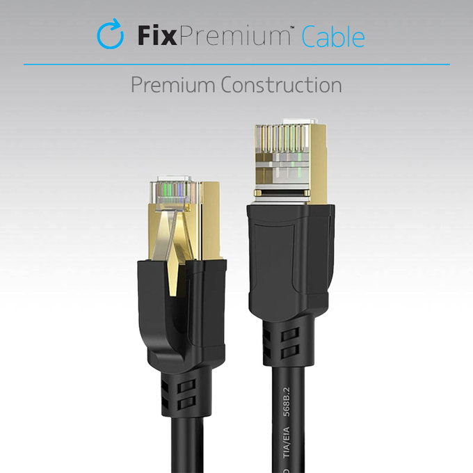 FixPremium - Cablu Ethernet - RJ45 / RJ45 (2m), negru