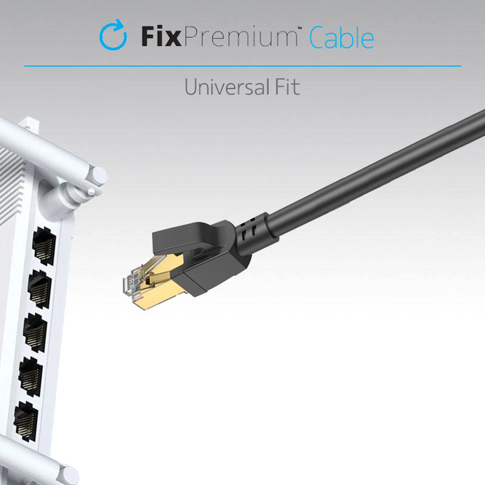 FixPremium - Cablu Ethernet - RJ45 / RJ45 (2m), negru
