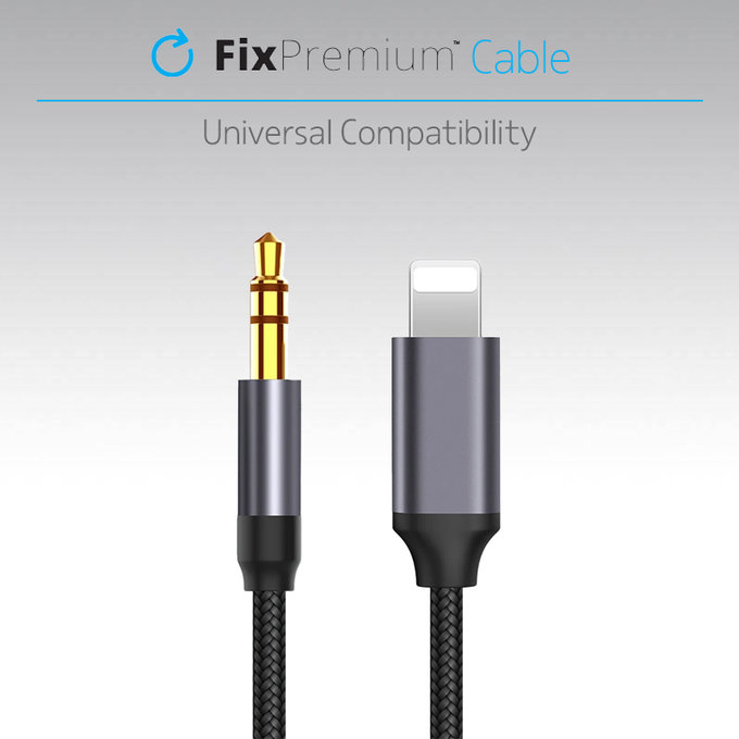 FixPremium - Lightning / Jack 3.5mm Cablu (1m), negru