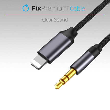 FixPremium - Lightning / Jack 3.5mm Cablu (1m), negru