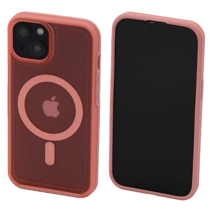 FixPremium - Caz Clear cu MagSafe pentru iPhone 14, peach pink