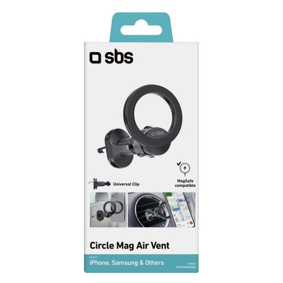 SBS - Suport auto CircleMag MagSafe, negru