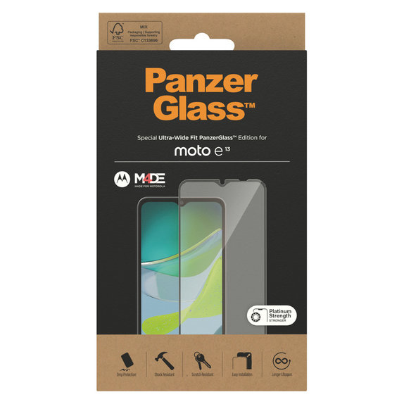 Sticlă securizată UWF pentru Motorola Moto E13, Negru, PanzerGlass