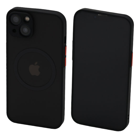 FixPremium - Caz Matte cu MagSafe pentru iPhone 13 a 14, negru