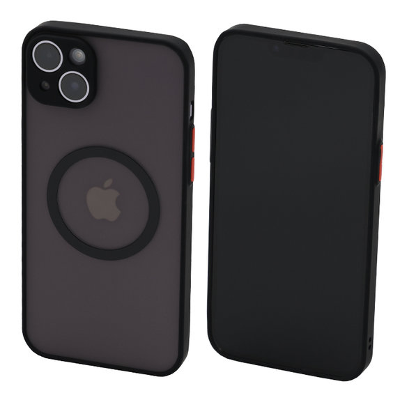 FixPremium - Caz Matte cu MagSafe pentru iPhone 14 Plus, negru