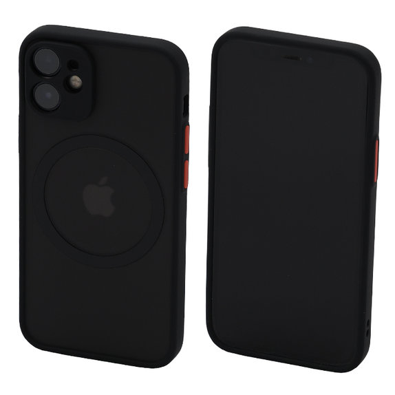 FixPremium - Caz Matte cu MagSafe pentru iPhone 12 mini, negru