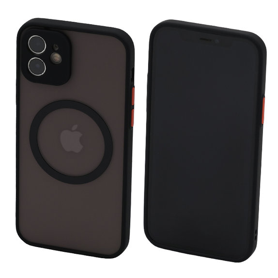 FixPremium - Caz Matte cu MagSafe pentru iPhone 12, negru