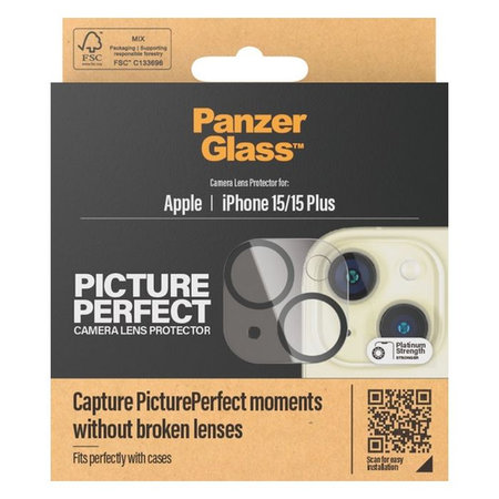 PanzerGlass - Capac de protecție a obiectivul camerei PicturePerfect pentru iPhone 15 & 15 Plus, transparent