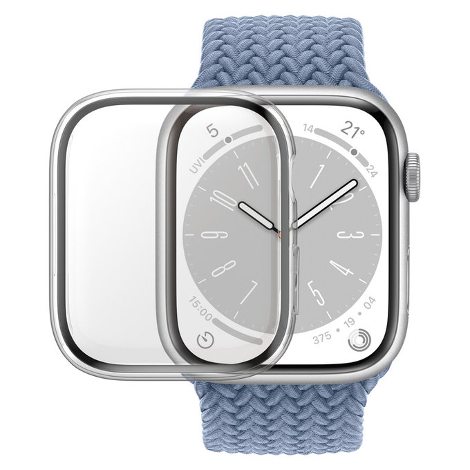 Sticlă securizată Full Body D3O pentru Apple Watch 9/8/7 41 mm, Transparent, PanzerGlass