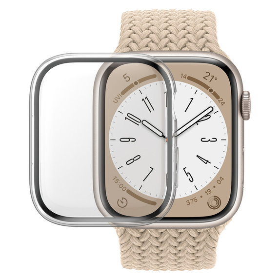 Sticlă securizată Full Body D3O pentru Apple Watch 9/8/7 45 mm, Transparent, PanzerGlass