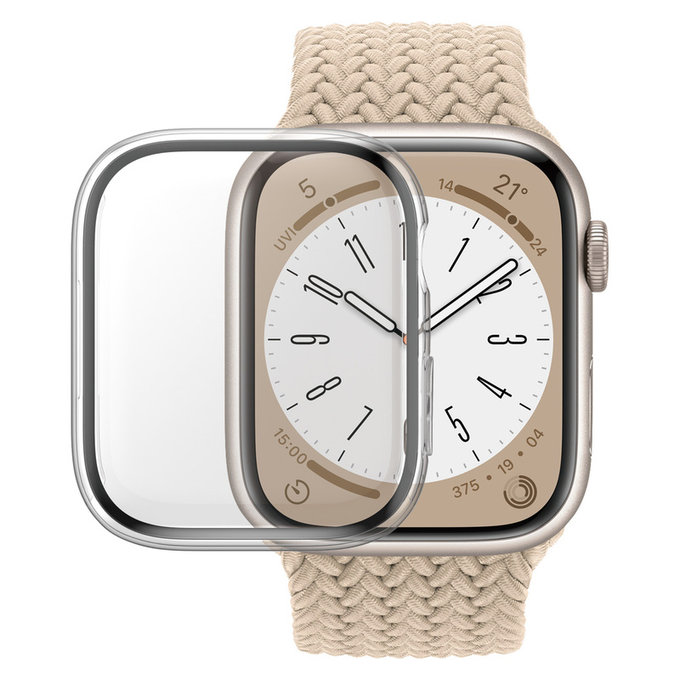 Sticlă securizată Full Body D3O pentru Apple Watch 9/8/7 45 mm, Transparent, PanzerGlass
