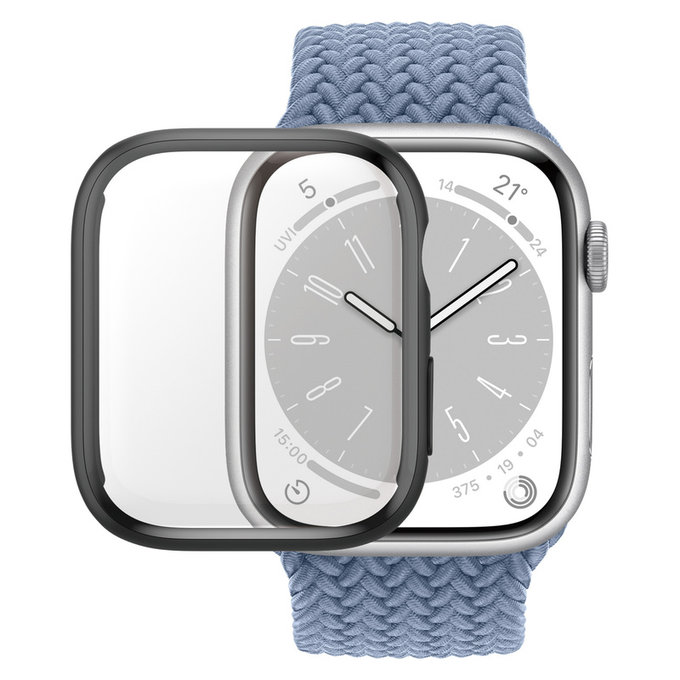 Sticlă securizată Full Body D3O pentru Apple Watch 9/8/7 41 mm, Negru, PanzerGlass