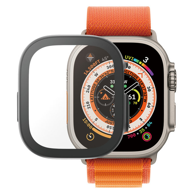 Sticlă securizată Full Body D3O pentru Apple Watch Ultra/Ultra 2, Negru, PanzerGlass
