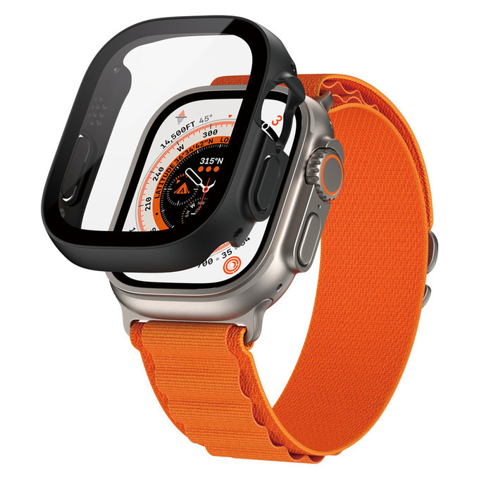 Sticlă securizată Full Body D3O pentru Apple Watch Ultra/Ultra 2, Negru, PanzerGlass