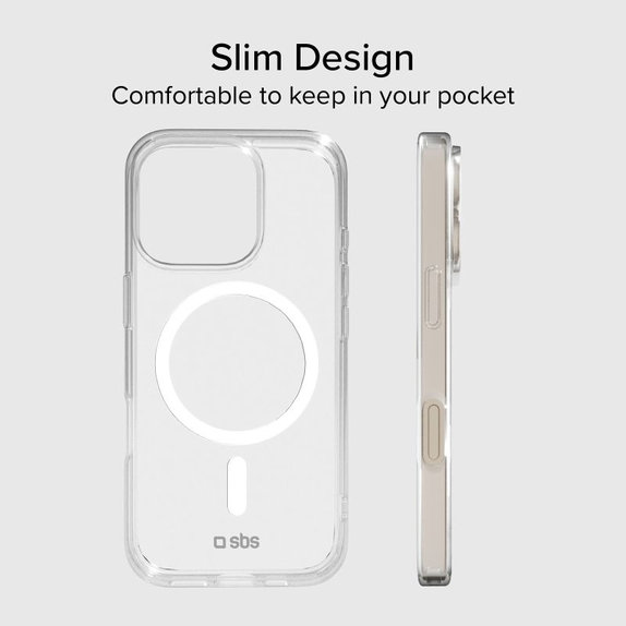 SBS - Caz Light Mag s MagSafe pentru iPhone 15 Pro, transparent