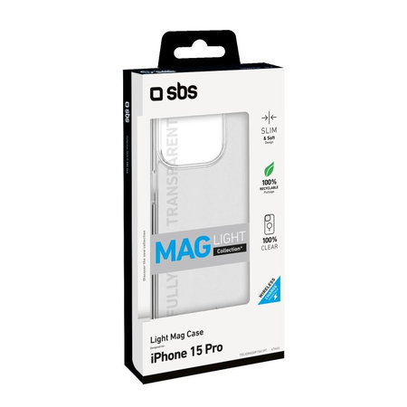 SBS - Caz Light Mag s MagSafe pentru iPhone 15 Pro, transparent