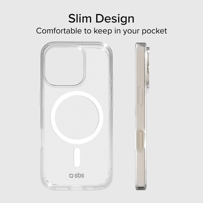 SBS - Caz Light Mag s MagSafe pentru iPhone 15 Pro Max, transparent