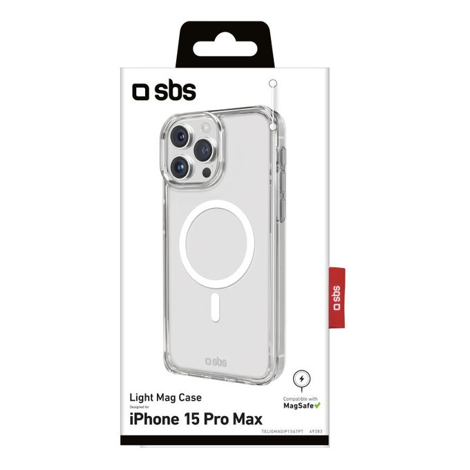 SBS - Caz Light Mag s MagSafe pentru iPhone 15 Pro Max, transparent