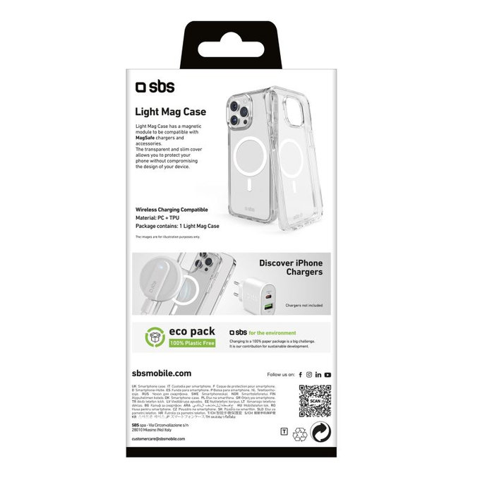 SBS - Caz Light Mag s MagSafe pentru iPhone 15 Pro Max, transparent