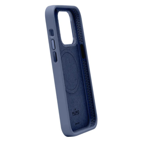 PURO - Caz ICON MAG PRO s MagSafe pentru iPhone 15 Pro, albastru închis