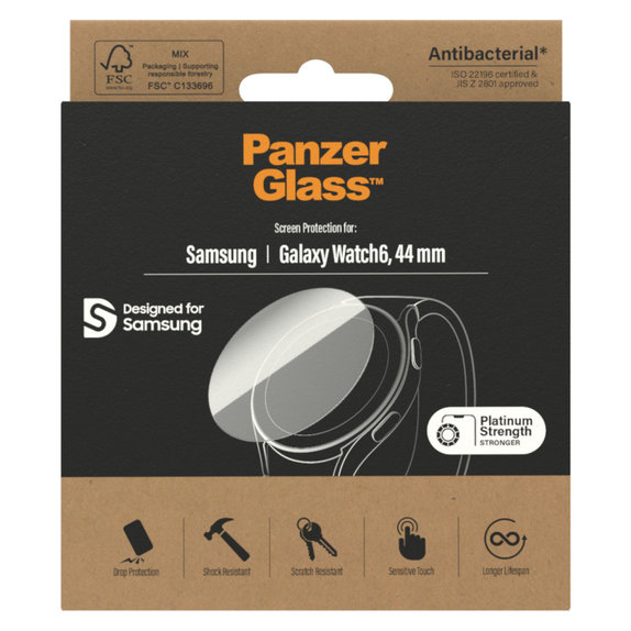 Sticlă securizată Flat Glass AB pentru Samsung Galaxy Watch6 44 mm, Transparent, PanzerGlass