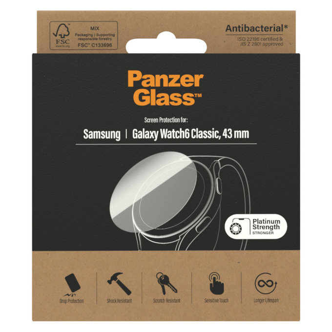 Sticlă securizată Flat Glass AB pentru Samsung Galaxy Watch6 43 mm, Transparent, PanzerGlass