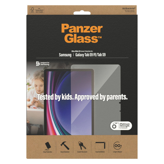 Sticlă securizată UWF AB pentru Samsung Galaxy Tab S9/S9 FE, Transparent, PanzerGlass