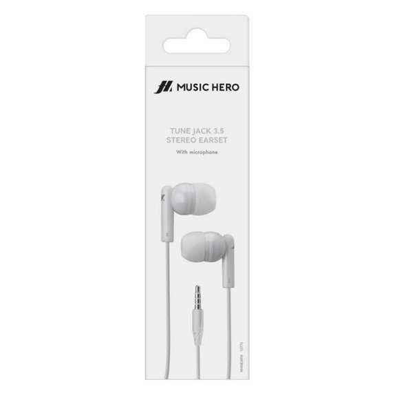 Music Hero - Stereo Căști Tune, Jack 3.5mm, alb