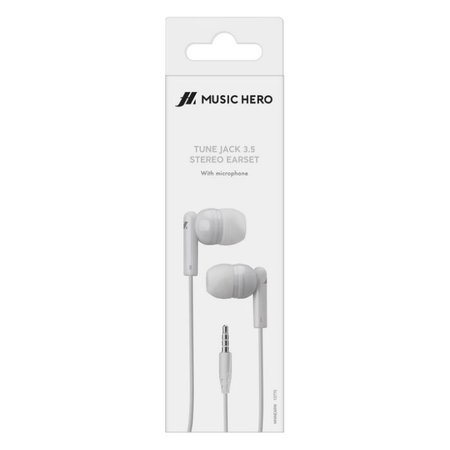 Music Hero - Stereo Căști Tune, Jack 3.5mm, alb
