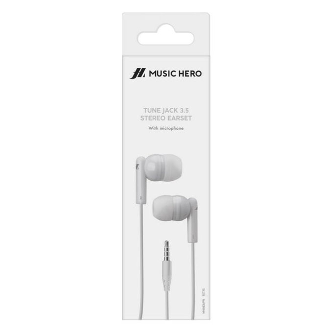 Music Hero - Stereo Căști Tune, Jack 3.5mm, alb