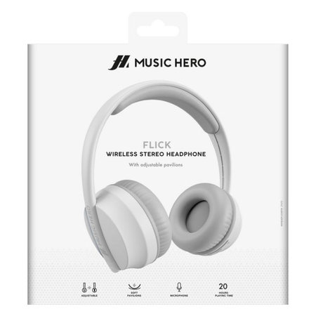 Music Hero - Stereo Căști fără fir Skidup cu microfon, alb