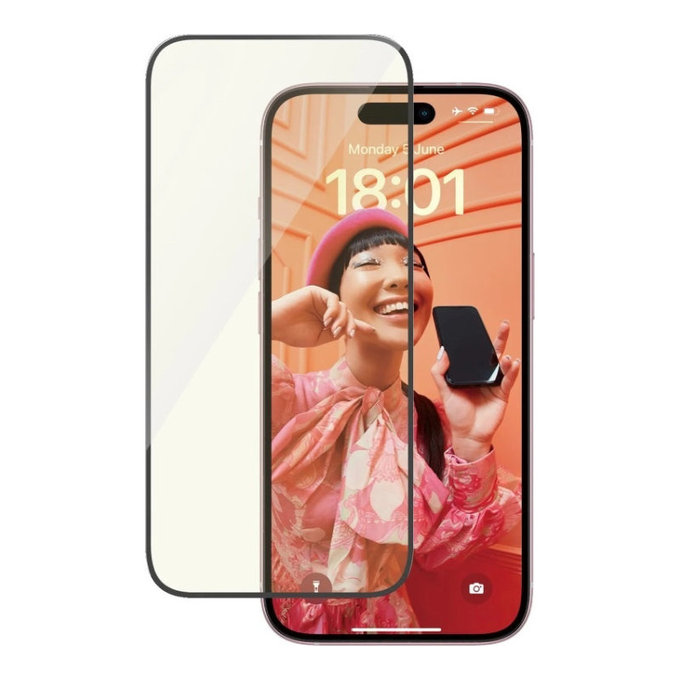 Sticlă securizată UWF Eyecare cu aplicator pentru iPhone 15, Negru, PanzerGlass