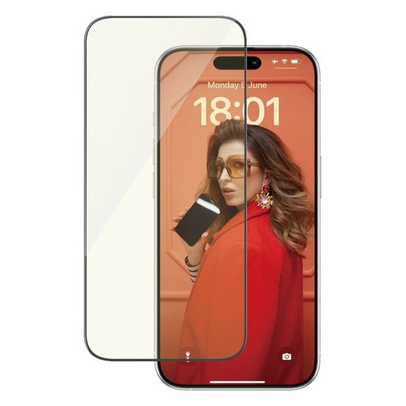 Sticlă securizată UWF Eyecare cu aplicator pentru iPhone 15 Pro, Negru, PanzerGlass