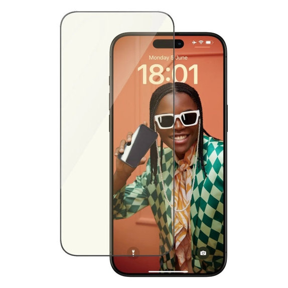 Sticlă securizată UWF Eyecare cu aplicator pentru iPhone 15 Pro Max, Negru, PanzerGlass