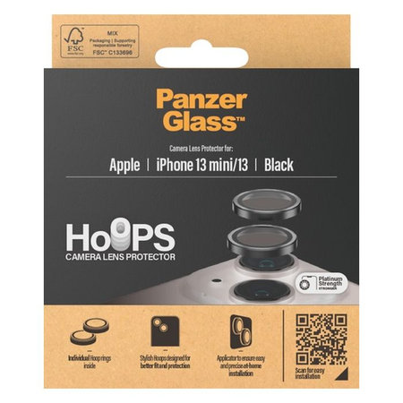 PanzerGlass - Capac de protecție a obiectivul camerei Hoops pentru iPhone 13 a 13 mini, negru