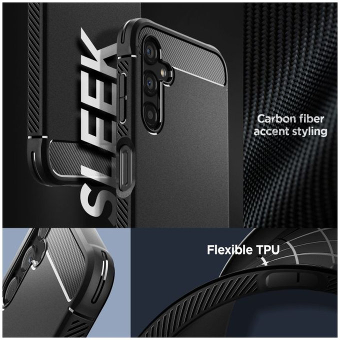 Spigen - Caz Rugged Armor pentru Samsung Galaxy A14 4G, Matte Black